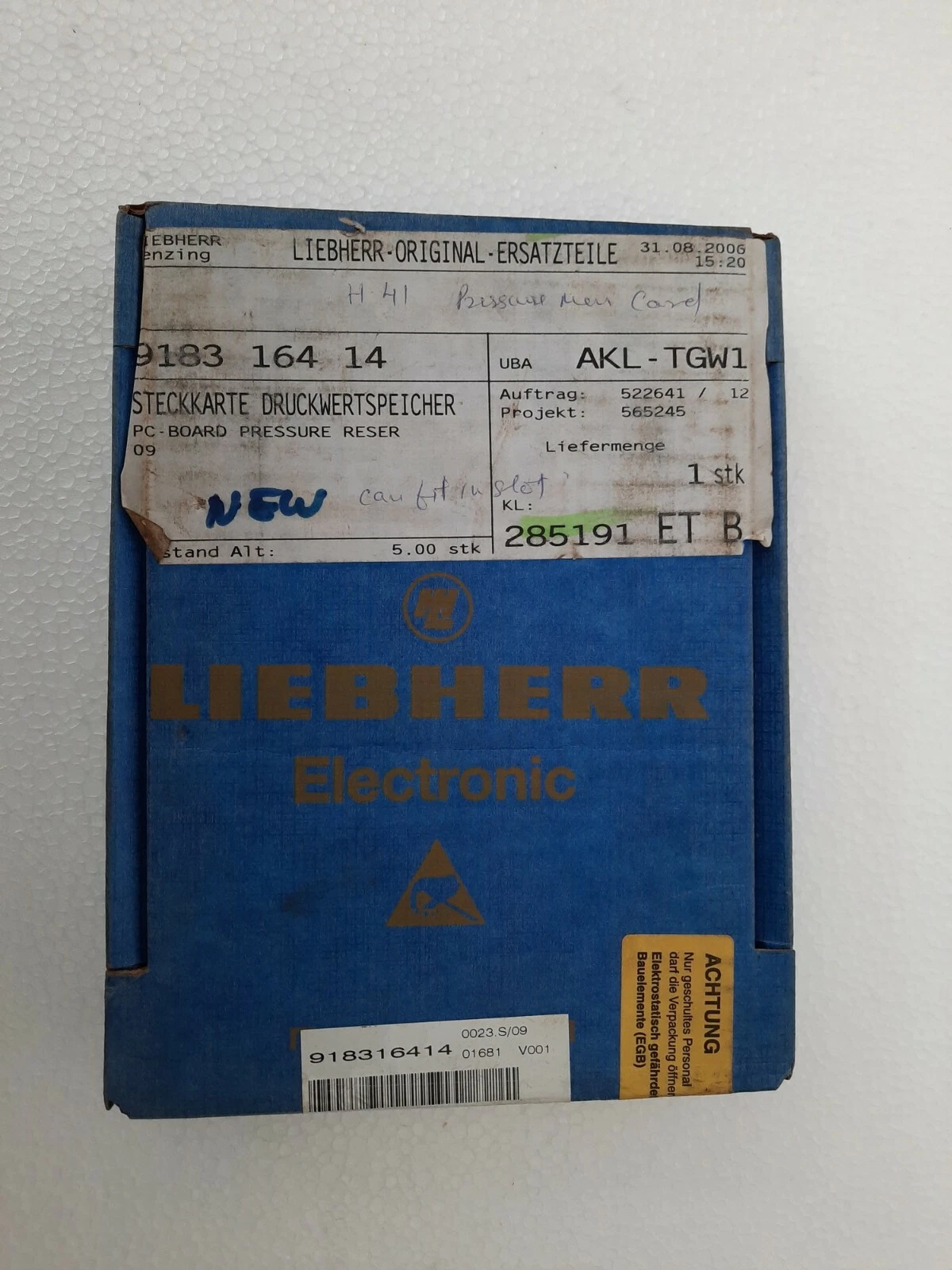 Liebherr 9183 164 14 Board Pressure Card Deck Crane PCB  / 918316414 *New*